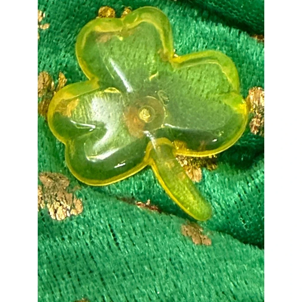 St Patricks Day‎ Green Light Up Bow Shamrock Gold Foil Velvet Headband Necktie